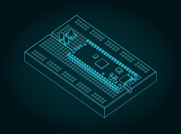 Breadboard and microcontroller