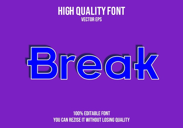 Break Editable text Font Effect