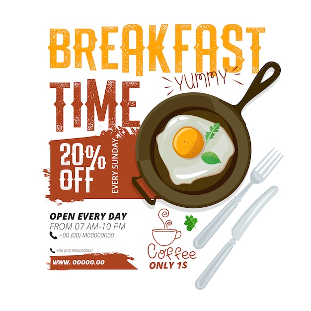 Breakfast advertisement template