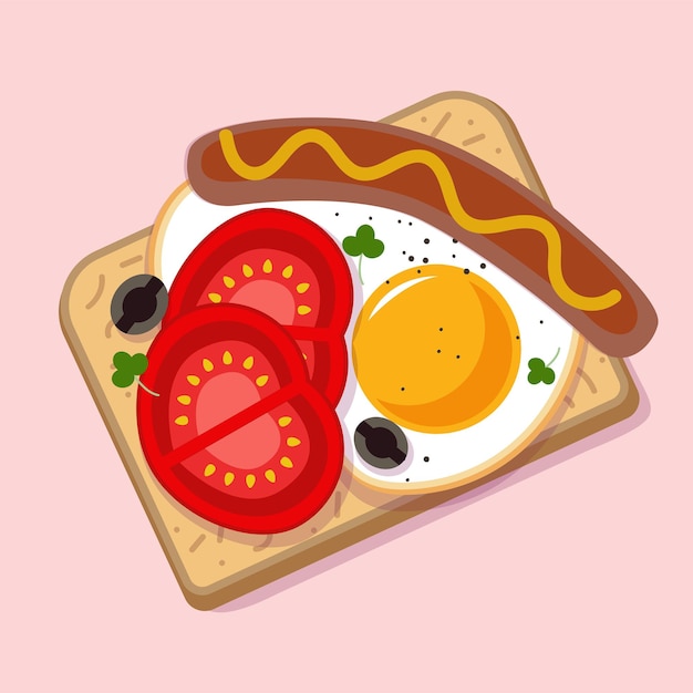 Breakfast in different Colors illustration