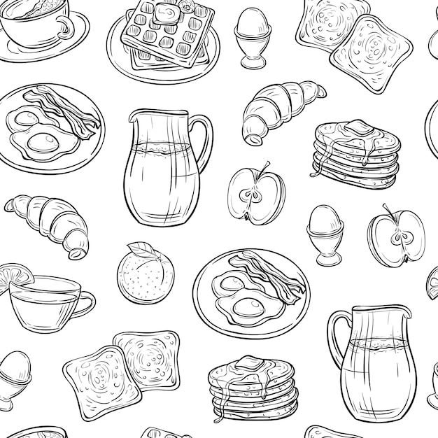 Breakfast doodle set