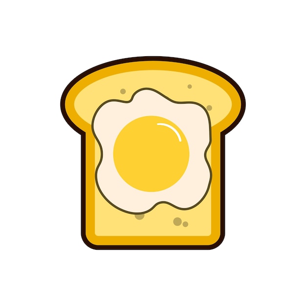 Breakfast egg and toast Light breakfast toast and two fried eggs Morning meal vector Toast icon isolated Good morning concept