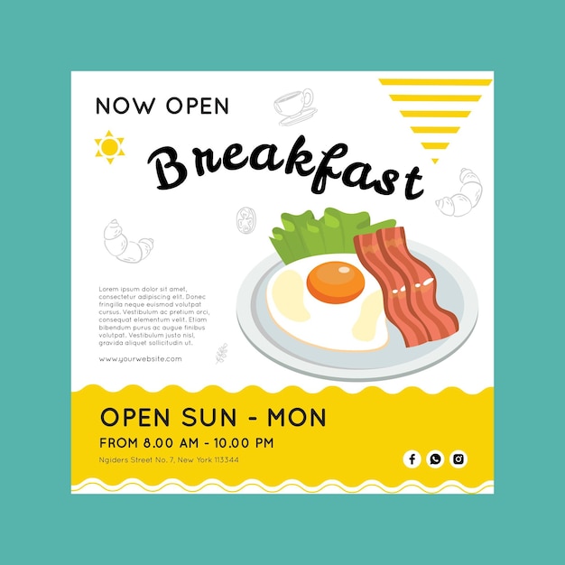 Vector breakfast flyer template