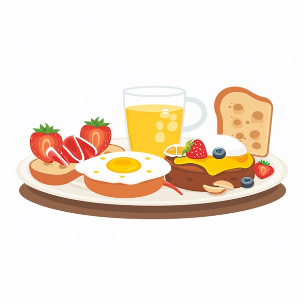 Vector breakfast food vector drink morning illustration lunch design egg meal cafe set coffee