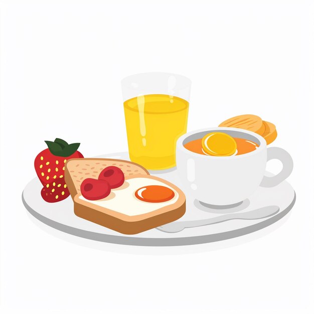 Vector breakfast food vector drink morning illustration lunch design egg meal cafe set coffee