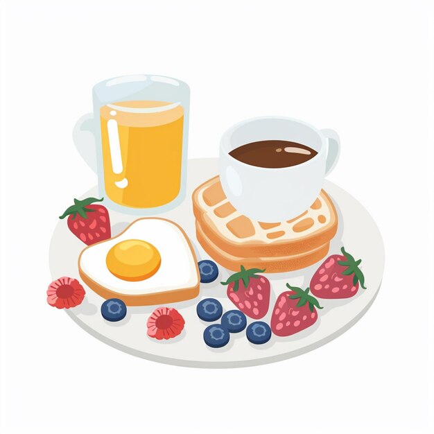 Vector breakfast food vector drink morning illustration lunch design egg meal cafe set coffee