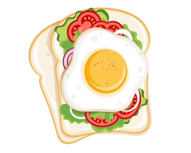 Breakfast sandwich on white background vector illustration