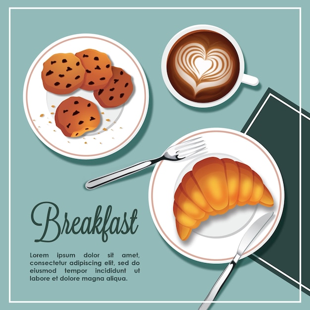 Breakfast Set Top View Background