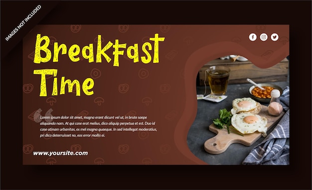 Breakfast time restaurant banner post template