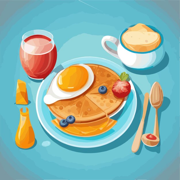 Vector breakfast vector on a background