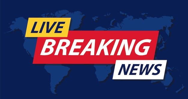 Breaking news banner template. Vector Illustration