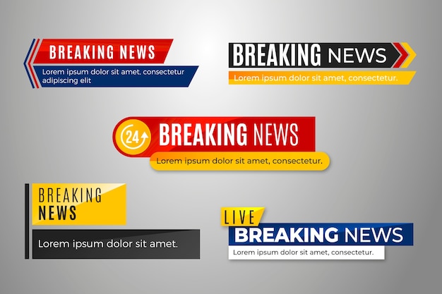 Breaking news banners set