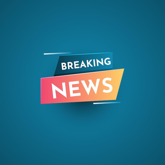 Breaking news label illustration template design