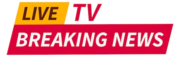 Breaking news label Live tv tag template