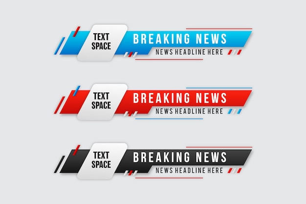 Breaking News lower third banner template design premium Vector