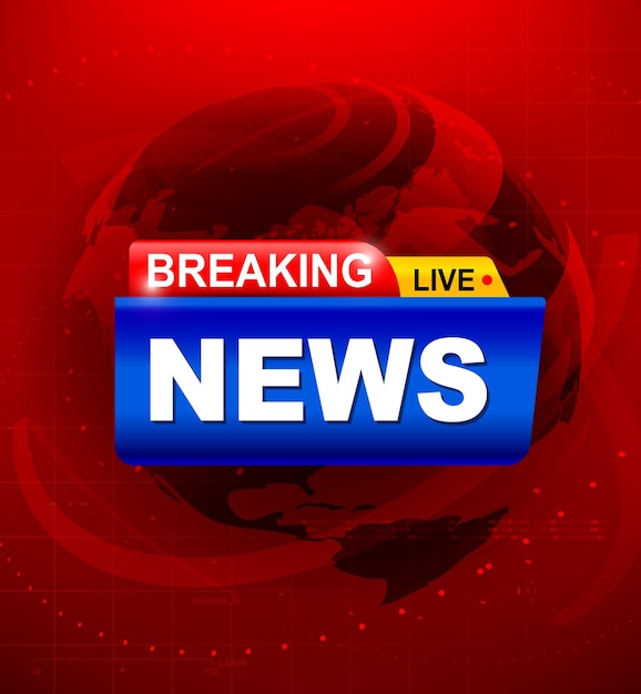 Breaking News template on red background 001