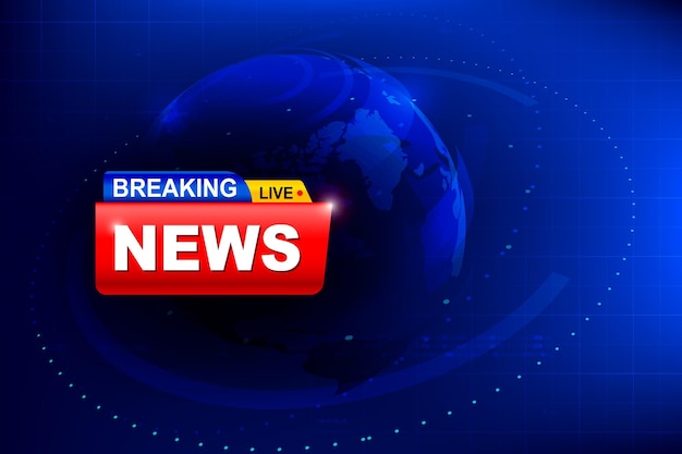 Breaking News template on red background 002