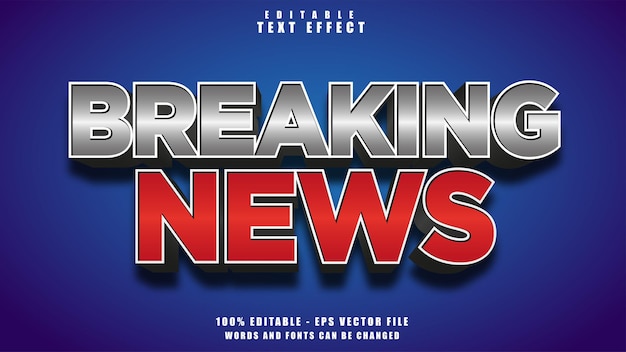 Breaking News Text Effect Free Vector