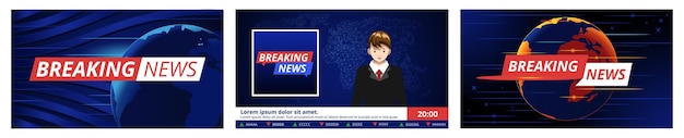 Breaking news vector set collection graphic design