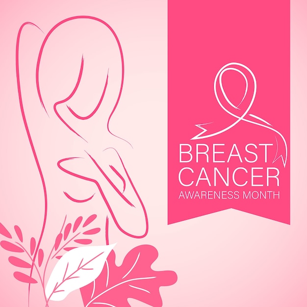 Breast Cancer Awareness Flat Design Background