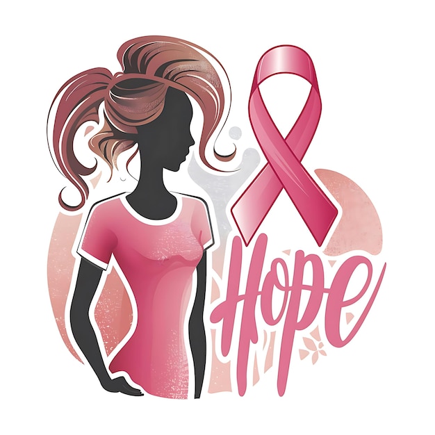 Vector breast cancer awareness inspiring hope and strength