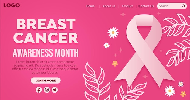 Breast cancer awareness landing page background