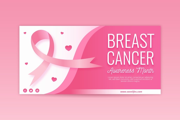 Breast cancer awareness month banner design