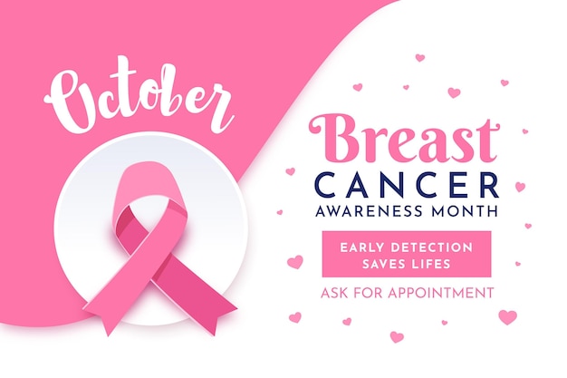 Vector breast cancer awareness month banner style