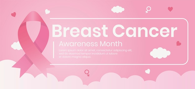 Breast cancer awareness month banner template