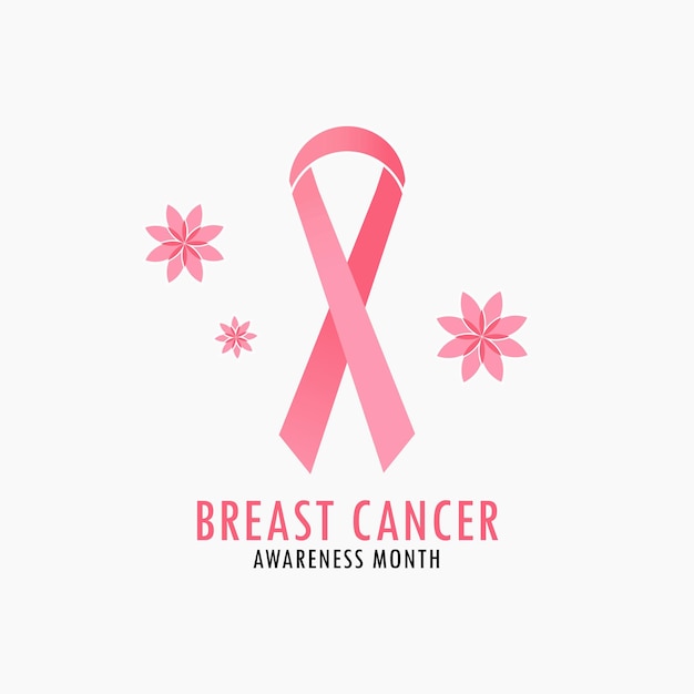 breast cancer awareness month logo poster icon vector illustration