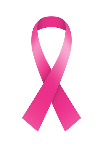 Breast cancer awareness month oktober Pink ribbon symbol of hope and support Vector illustration on white background