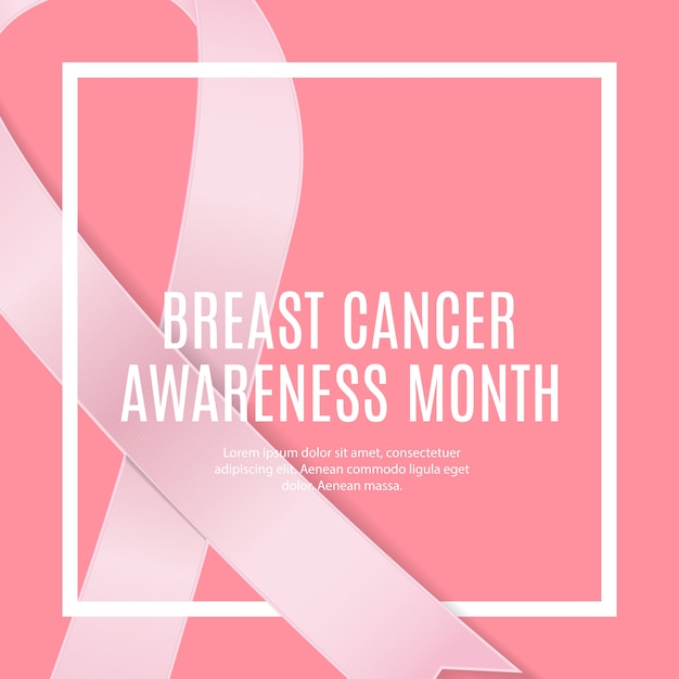 Breast Cancer Awareness Month Pink Ribbon Background