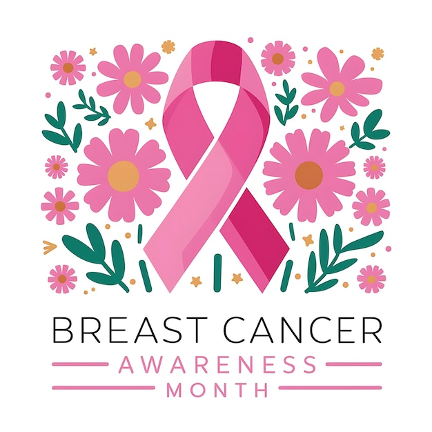 Vector breast cancer awareness month poster vector image illustration