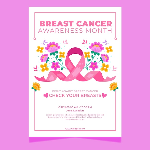 Vector breast cancer awareness month poster