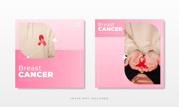 Breast Cancer awareness month for social media post template