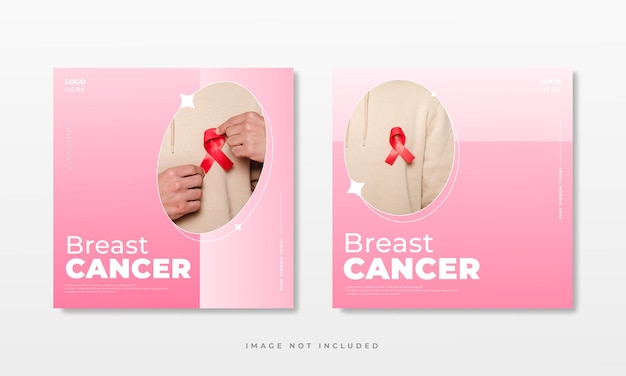 Breast Cancer awareness month for social media post template