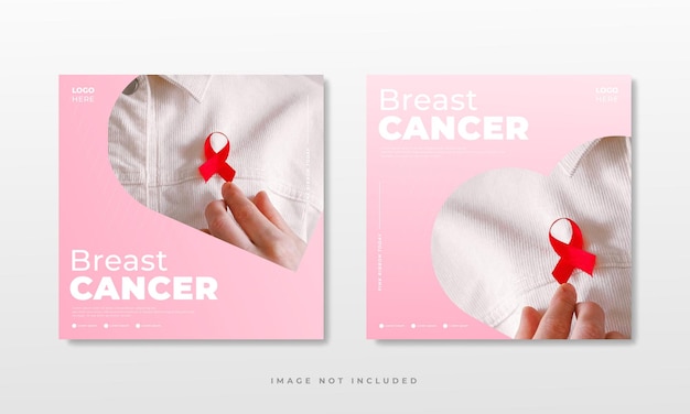 Breast Cancer awareness month for social media post template