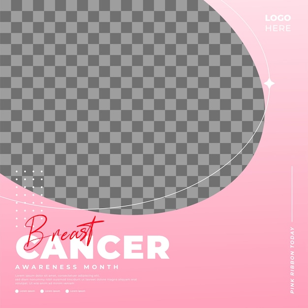 Breast Cancer awareness month for social media post template