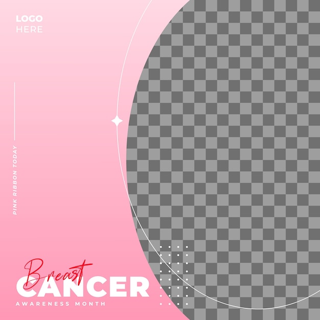 Breast Cancer awareness month for social media post template