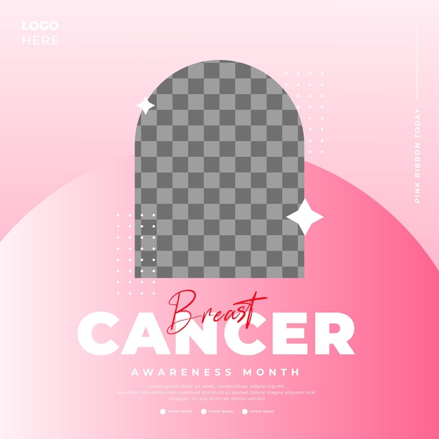 Breast Cancer awareness month for social media post template