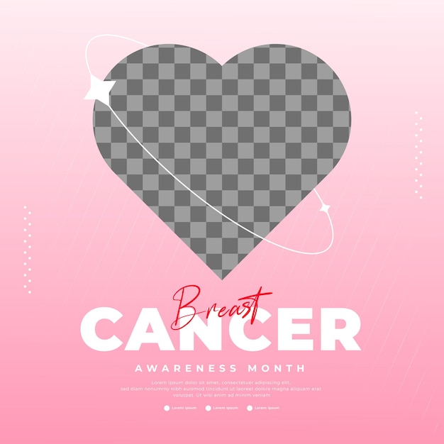 Breast Cancer awareness month for social media post template