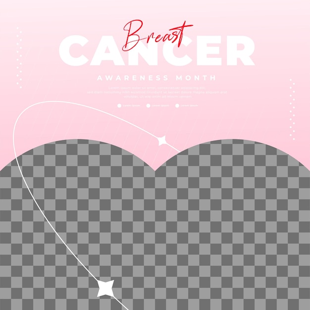 Breast Cancer awareness month for social media post template