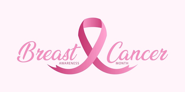 Breast cancer awareness month with gradient ribbon