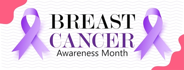 breast cancer awareness month with ribbon vector illustration banner