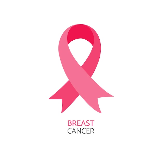 Vector breast cancer awareness realistic pink ribbon