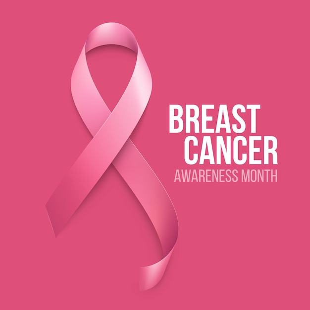 Breast Cancer Awareness Ribbon Background. Vector illustration EPS 10