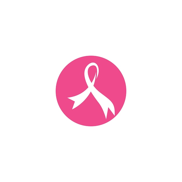 Breast cancer awareness ribbon logo vector template