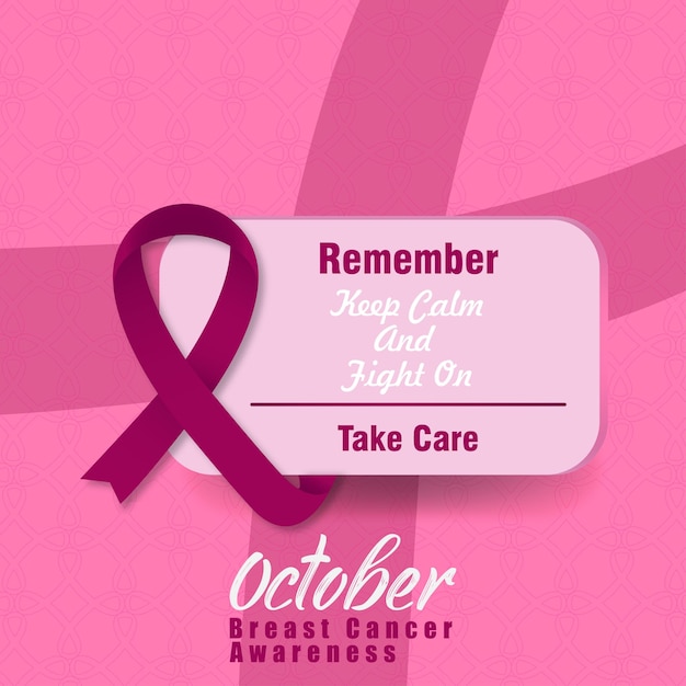 Vector breast cancer awareness social media post design template usable for social media post banner