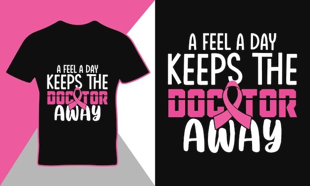 Breast cancer awarness quote t-shirt template design vector