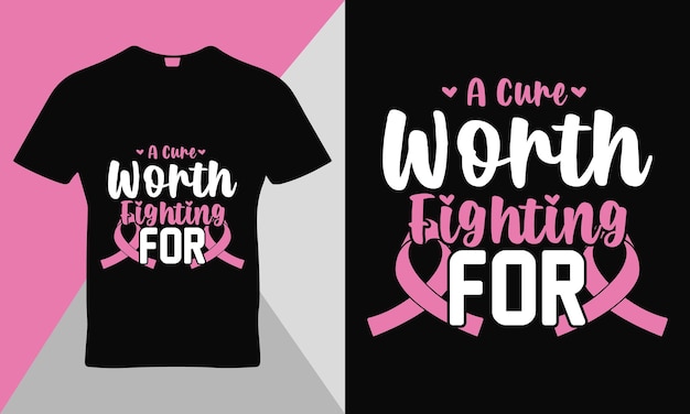 Breast cancer awarness quote t-shirt template design vector